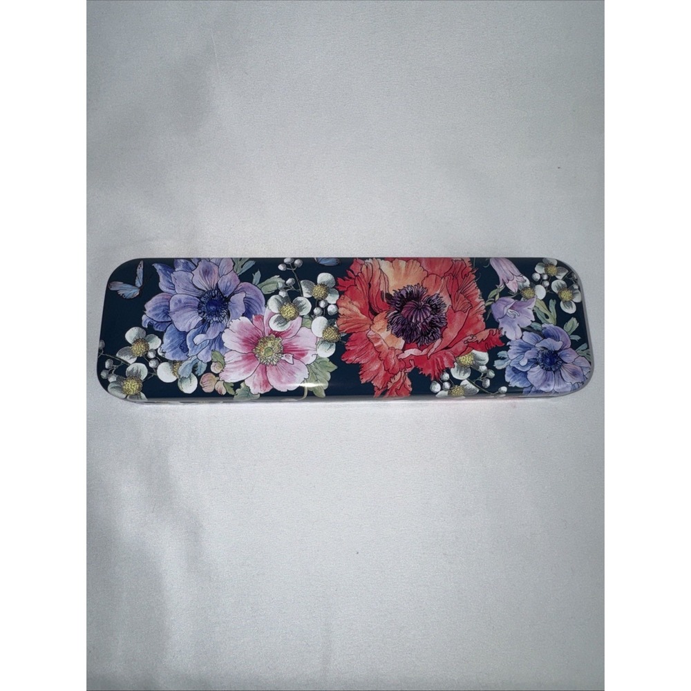 Brighton Empty Collectible Floral Tin Storage For Watches Necklace Pens/Pencils
